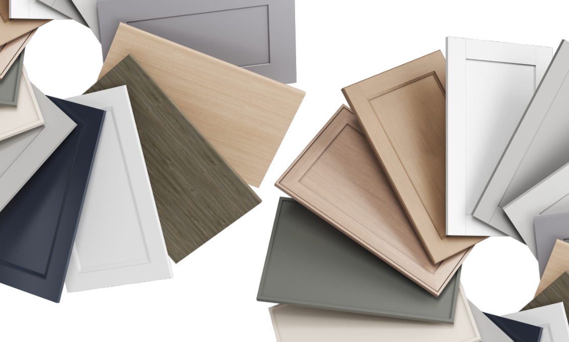 Cabinet samples and room scene